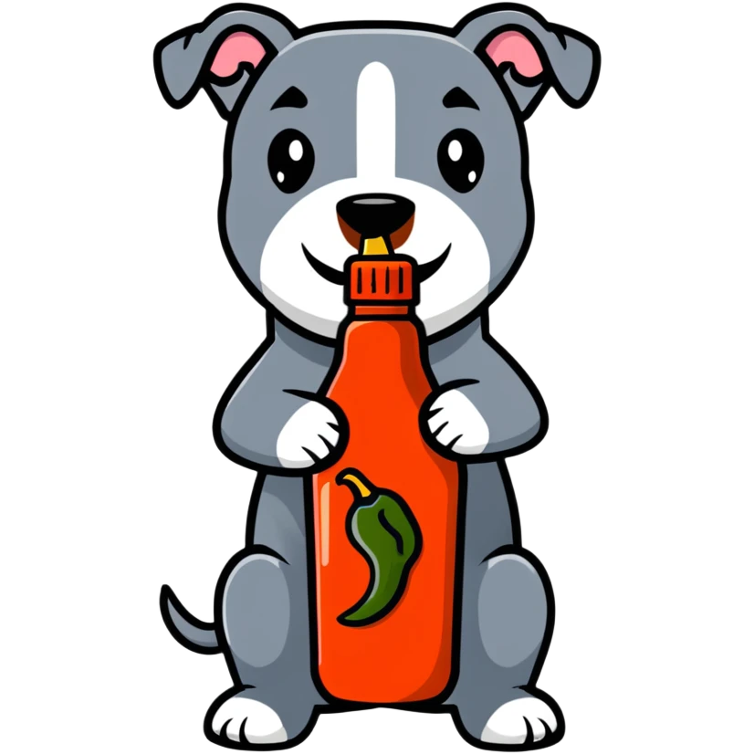 Grey pitbull hot sauce  emoji