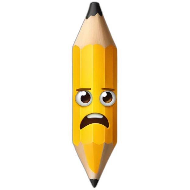 pencil with angry eyes emoji