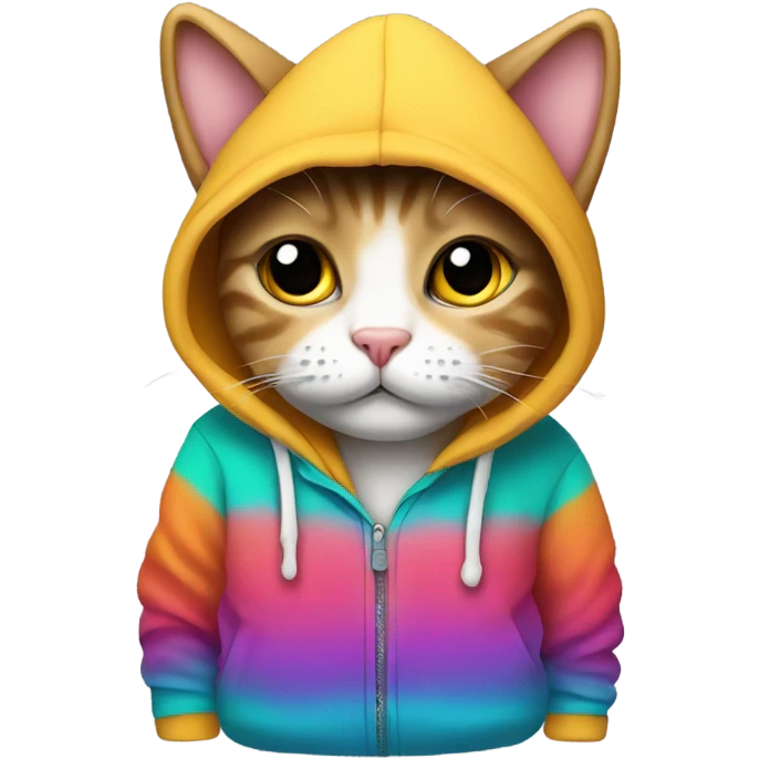 Cat wearing hoodie  emoji