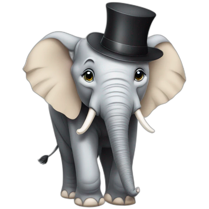 elephant with hat emoji