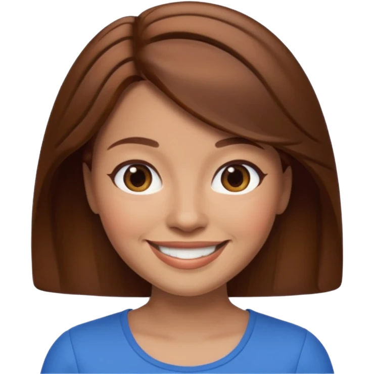 memoji style woman, brown hair emoji