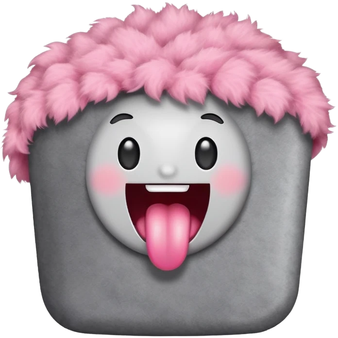 Dryer lint with a tongue laughing  emoji