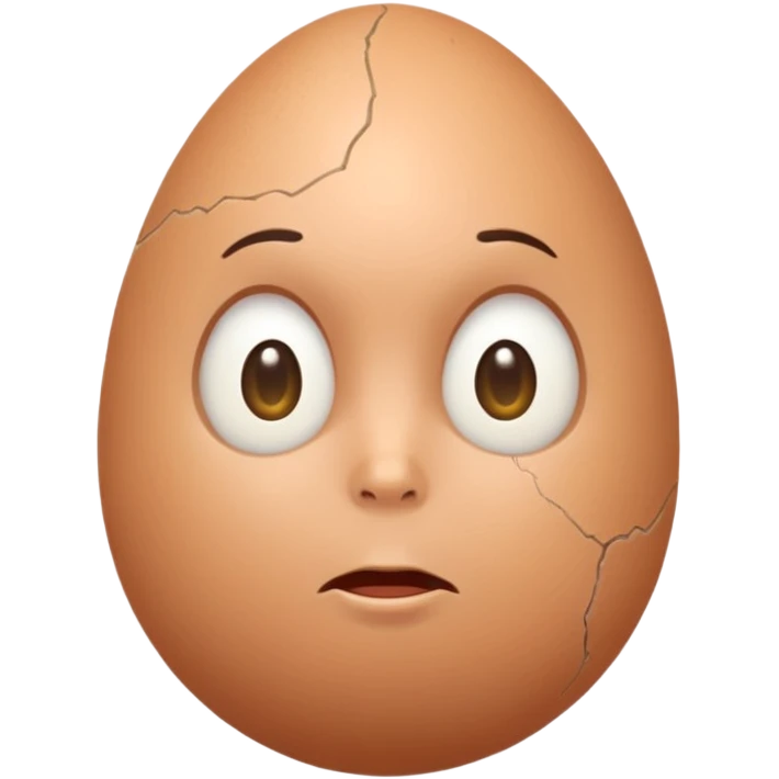 À White egg with human features emoji