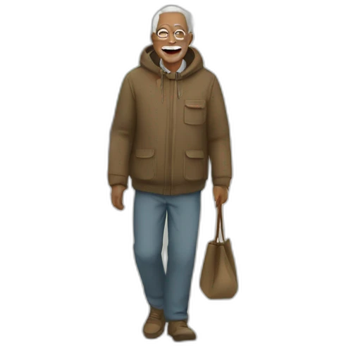 grandfather walking on streets emoji