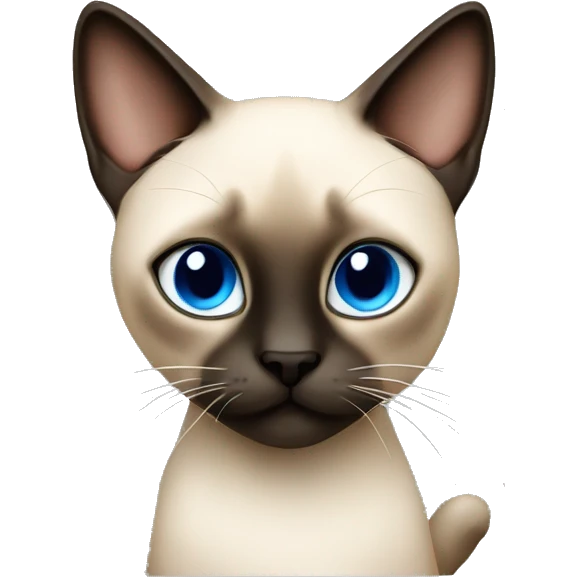 Cute Siamese Cat with big blue cross eyes  emoji
