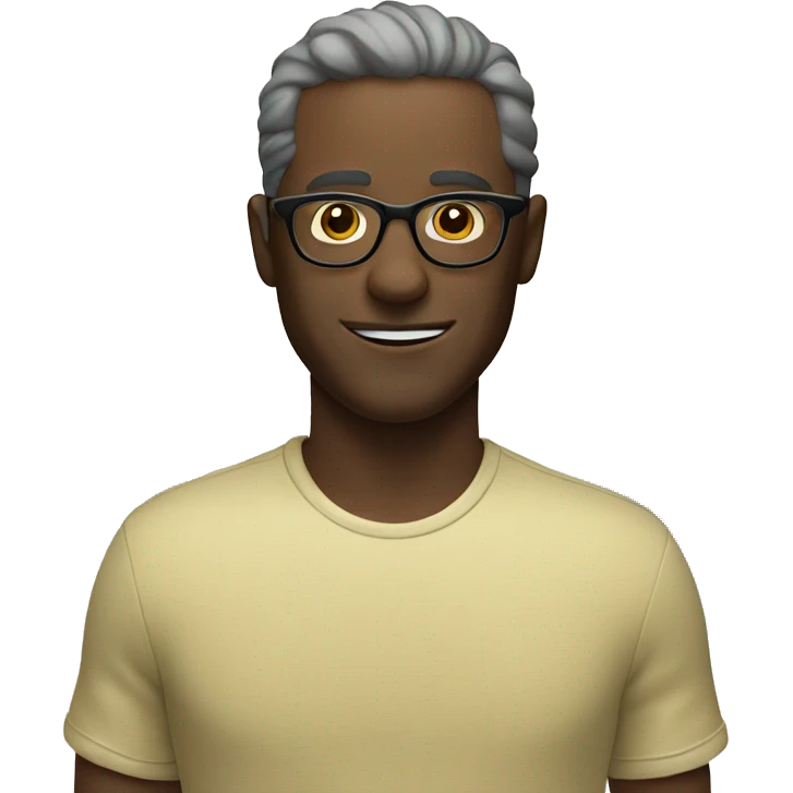 white man with glasses on the beach emoji