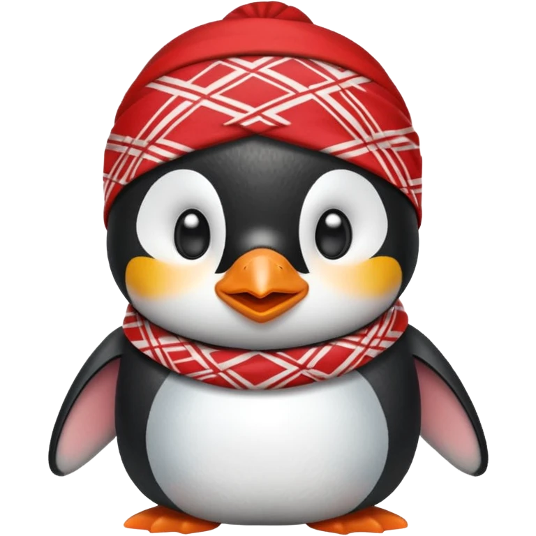 cute penguin with a red bandana emoji