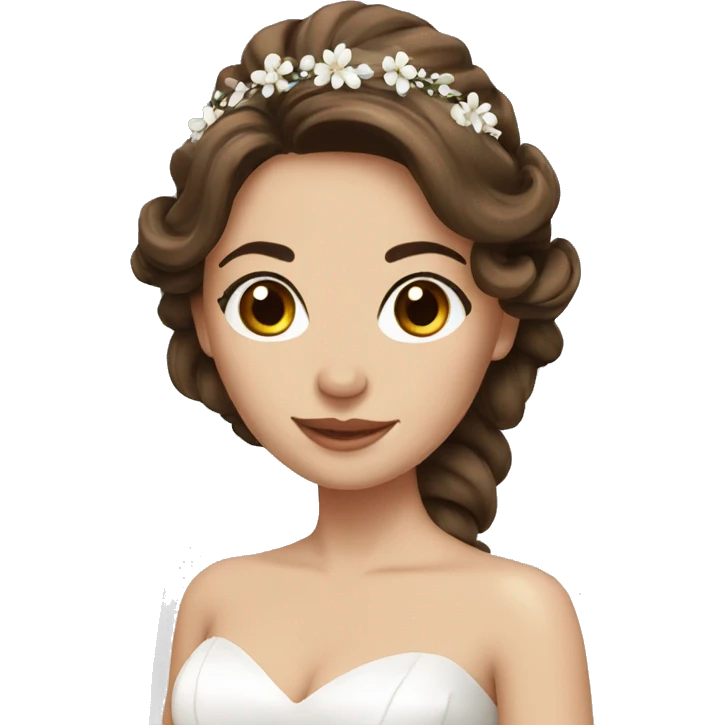 Beautiful bride with brown hair emoji