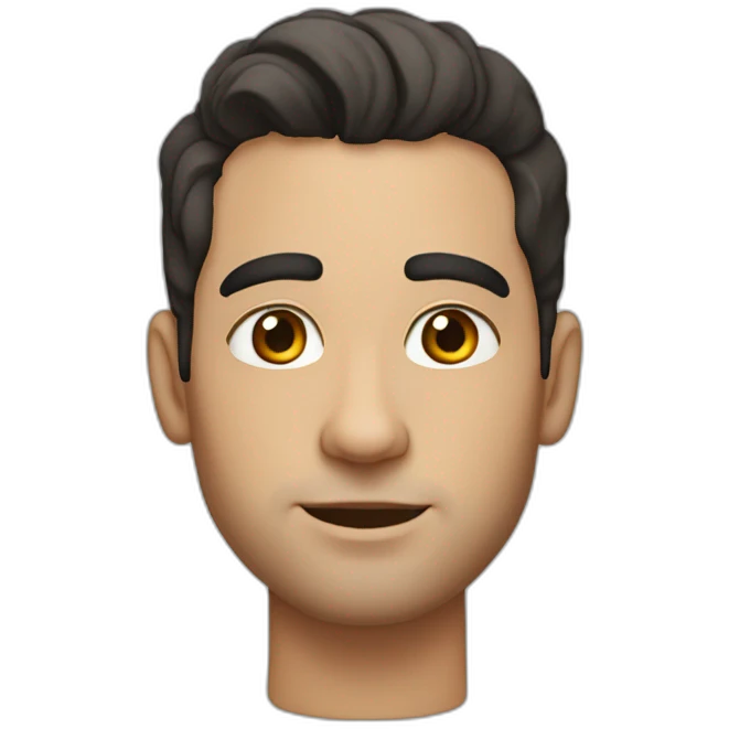 30 year old white man with short dark hair thick eyebrows and hoop earrings emoji