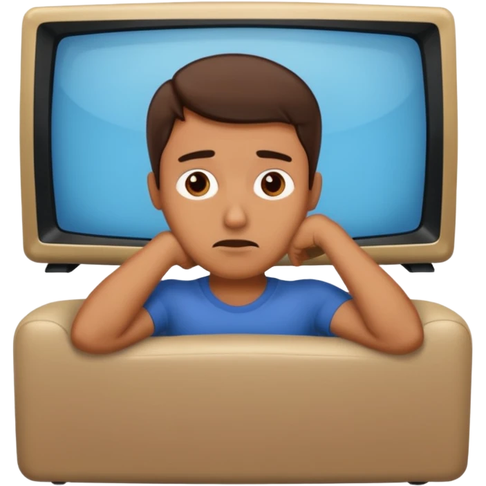 bored man watching television emoji