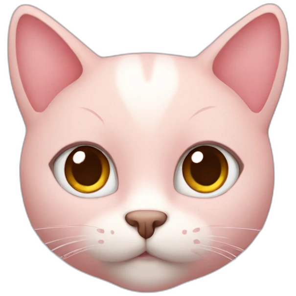 Light pink cat with brown eyes  emoji
