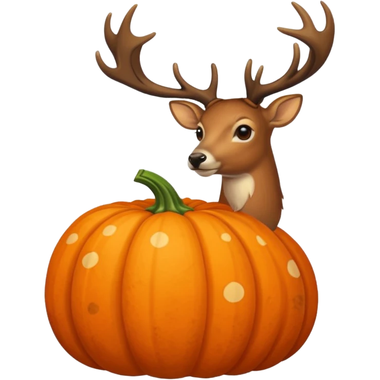 Autumn pumpkin and Deer emoji