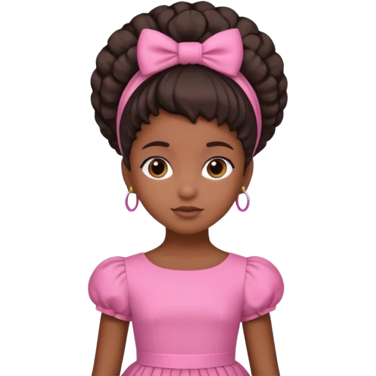 black girl kid with Bouffant emoji