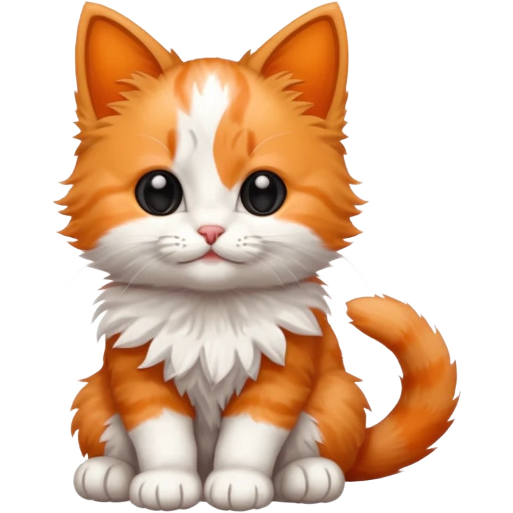 a three colored (orange, blade and white) sitting kitten  emoji