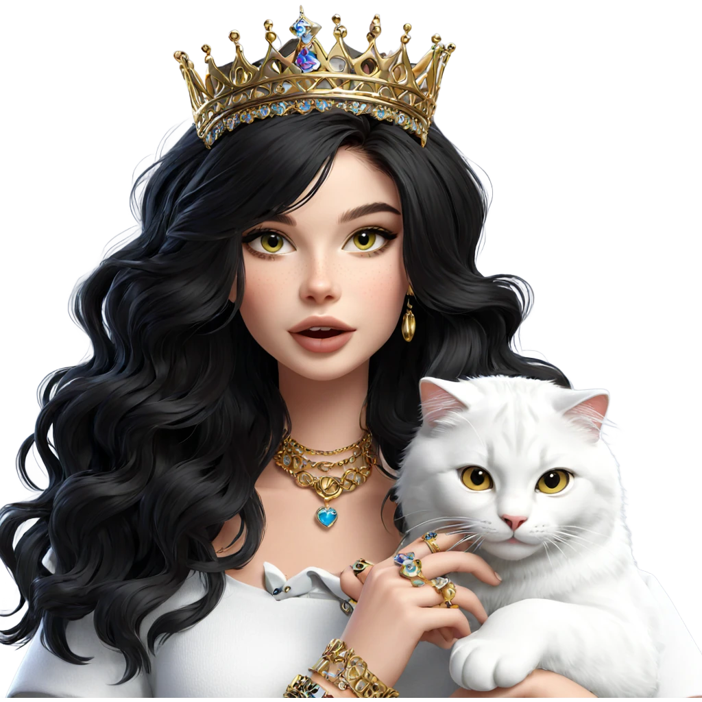 girl with cat and jewelry emoji