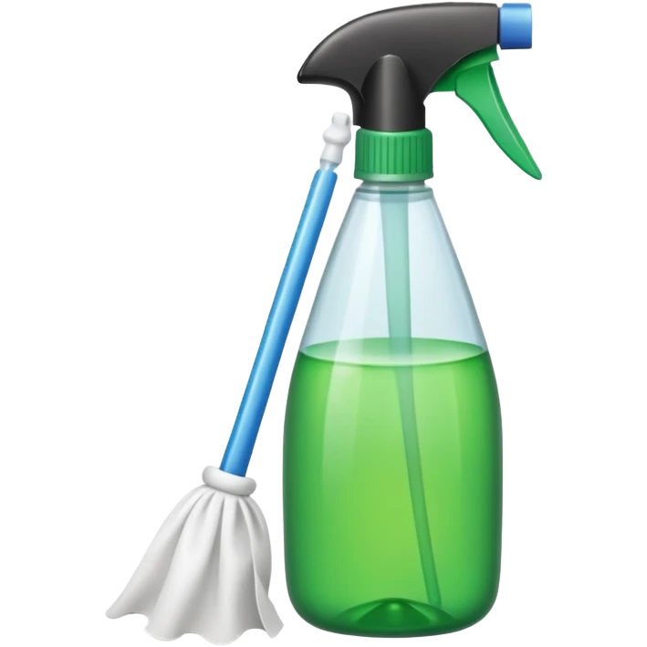 cleaning product and rag emoji
