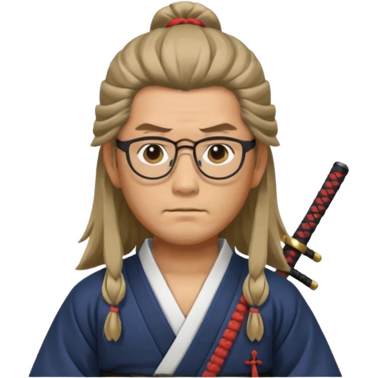 Long Haired Samurai with Glasses, Samurai with long hair tied back and glasses


 emoji