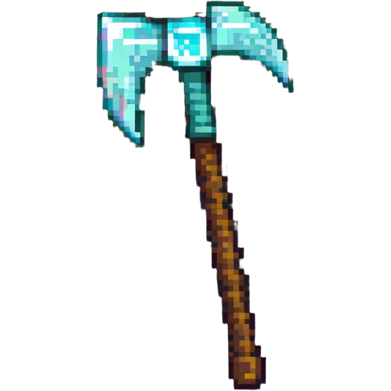 Diamond pickaxe from Minecraft game emoji