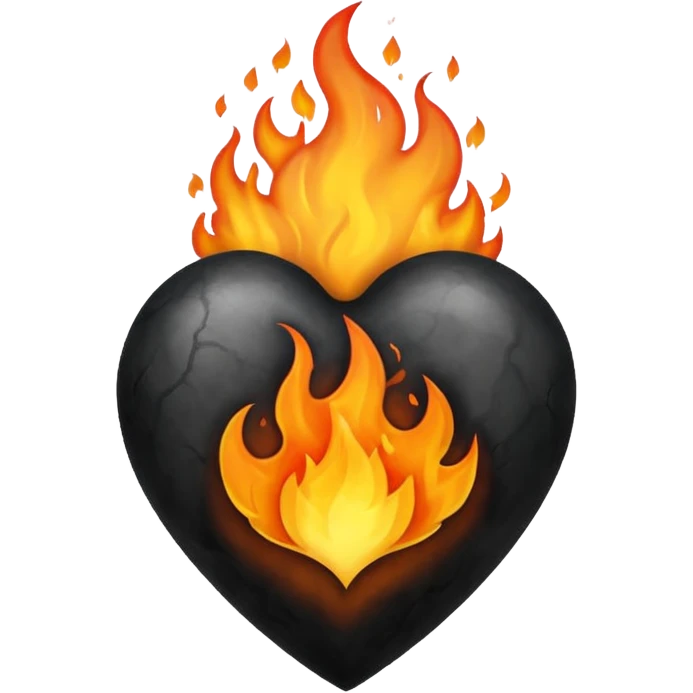 Black heart on fire emoji