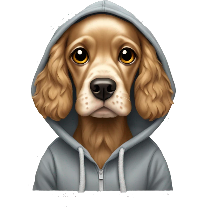 Cocker spaniel wearing a hoodie  emoji