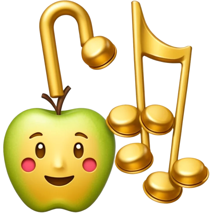 drei musiknoten in goldfarben ähnlich dem apple noten-emoji emoji