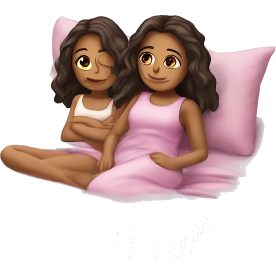 Duas meninas dormindo juntas  emoji