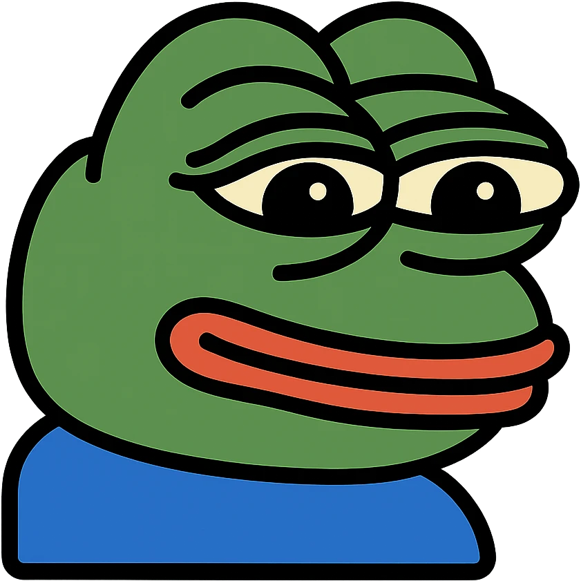 Pepe the Frog as a lineal color icon with black outlines emoji