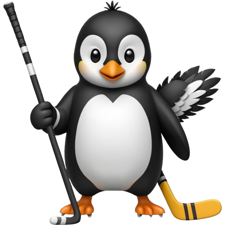 penguin playing hockey emoji