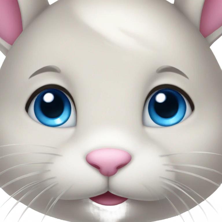 cute bunny pink blue eyes emoji