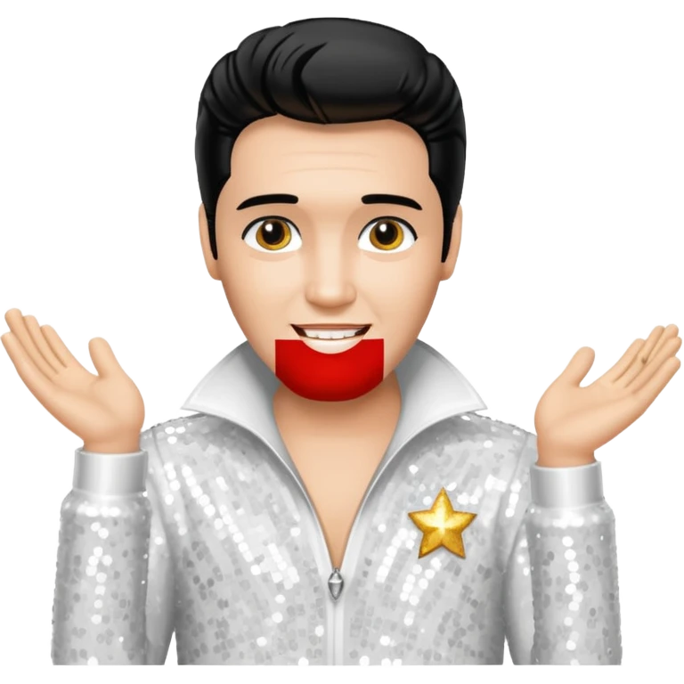 Elvis Presley with white sequin outfit emoji