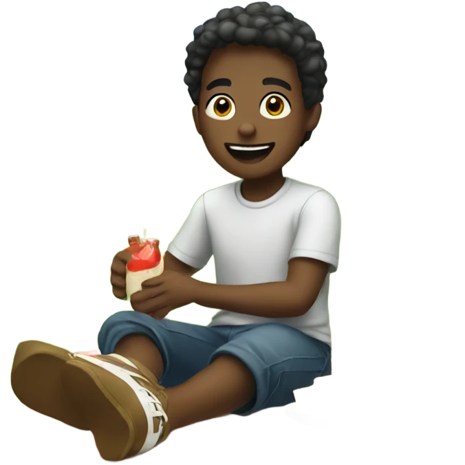 boys enjoying picnic outdoors emoji