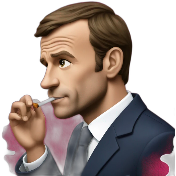 Macron smokes emoji
