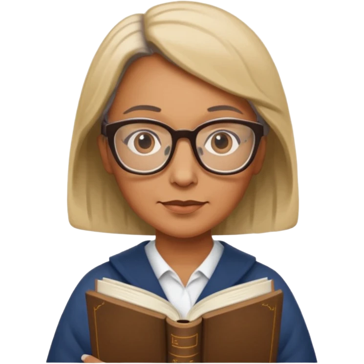 middle aged, The wise librarian emoji