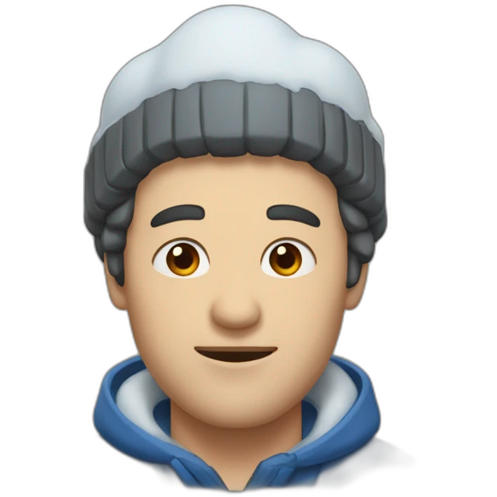 Homme cagoulé avec la neige emoji