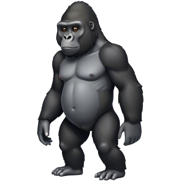 Very thin black gorilla fullbody emoji