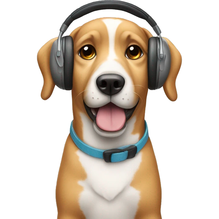Dog wearing earmuffs emoji