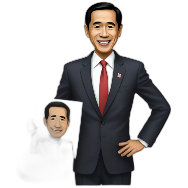 President Jokowi holding anime madoka emoji