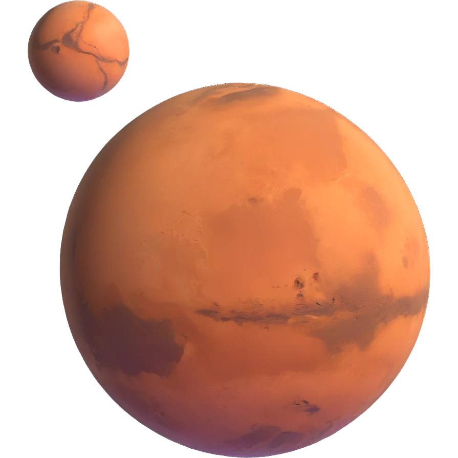 Mars planet with surface details emoji