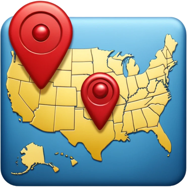 a map with one unique  pin emoji