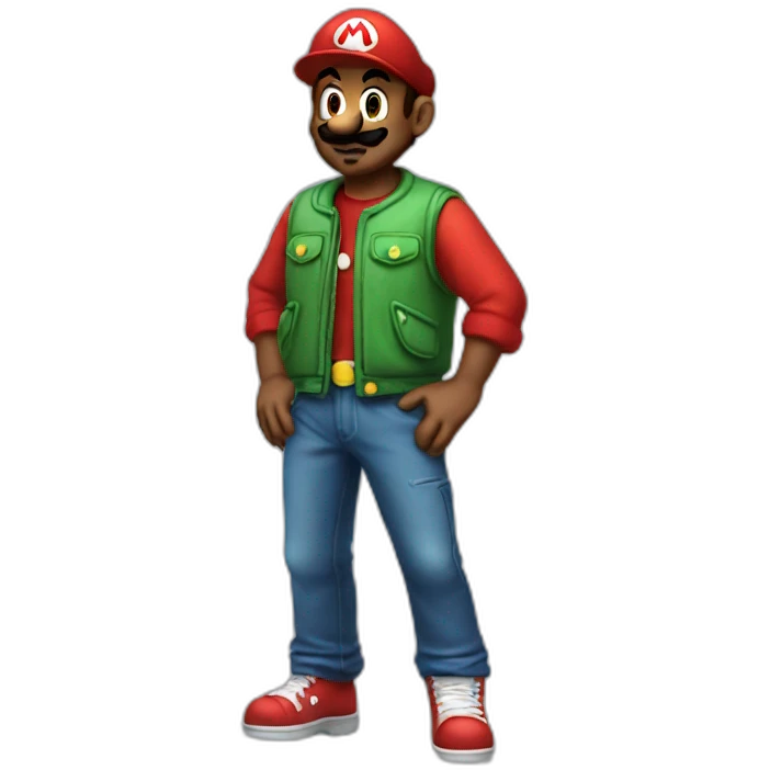 Mario with a streetwear outfit  emoji