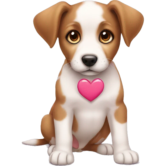 hearts coming out of puppy's eyes emoji