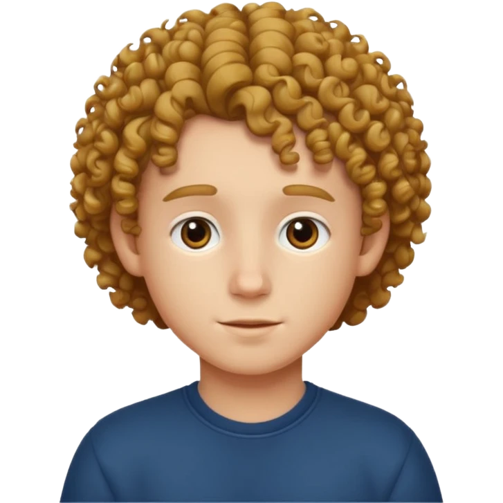 Boy with curly  hair emoji