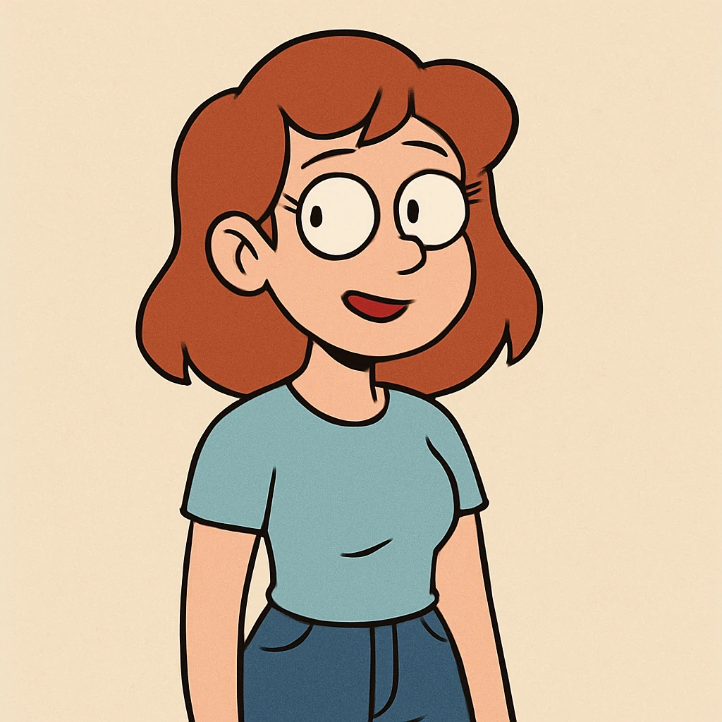 a girl in a cartoon style emoji