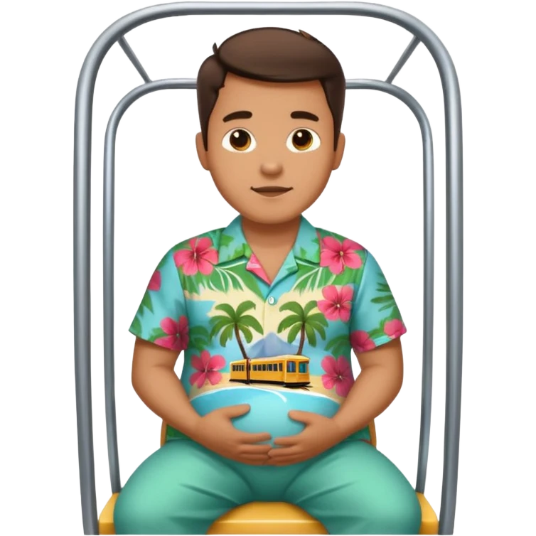 pregnant man riding a tramway emoji