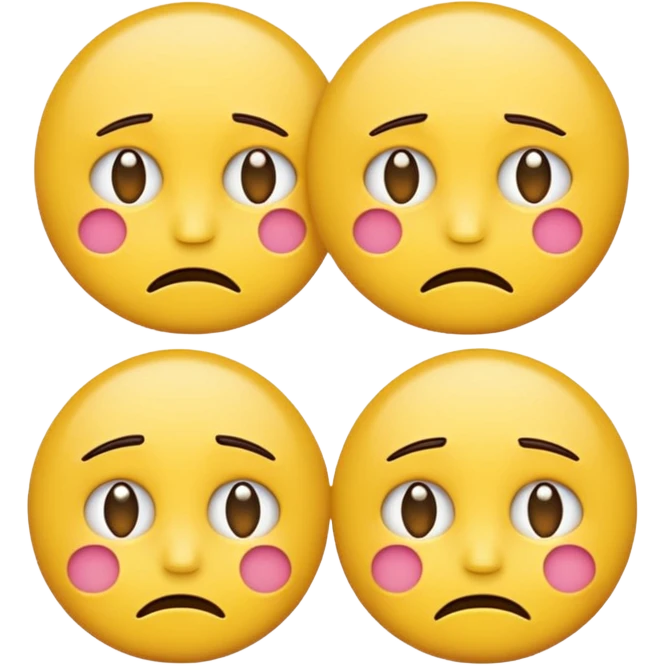 two emojis not happy stuck together no pink cheeks emoji