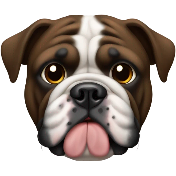 Dark brown and black English bulldog emoji