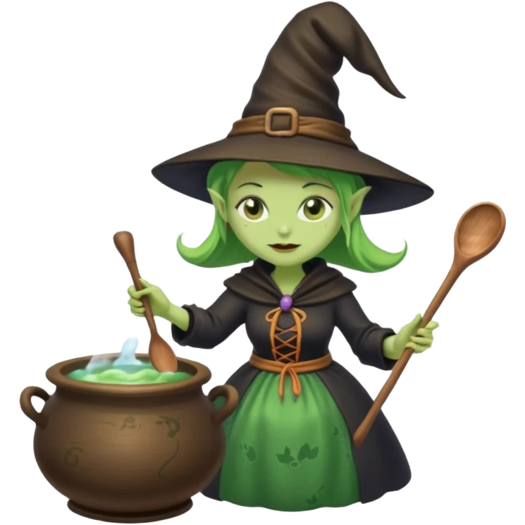 green witch cooking potion emoji