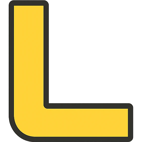 the Korean character ㄴ in a geometric icon style, sharp angles emoji