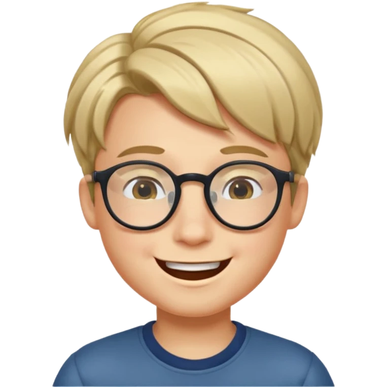 un ragazzo con gli occhiali e capelli al lato che fa l'occhiolino ed è felice emoji