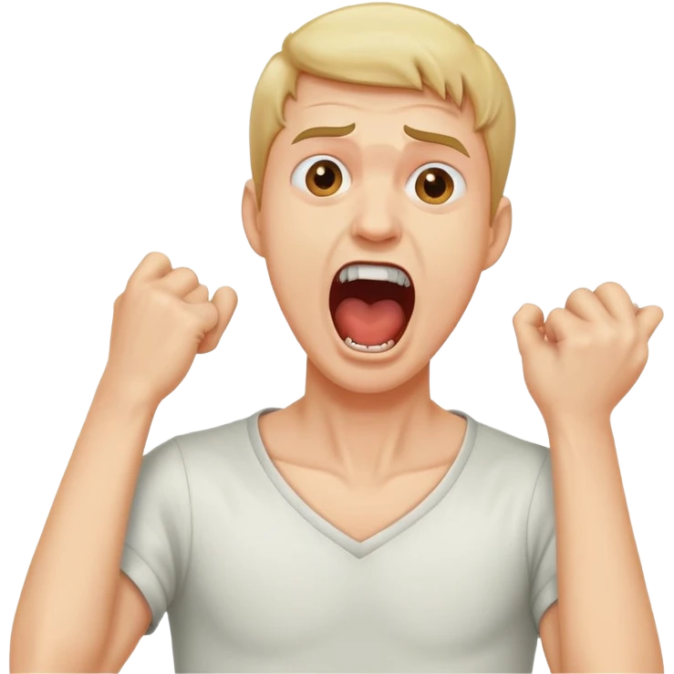 Guy holding neck screaming  emoji